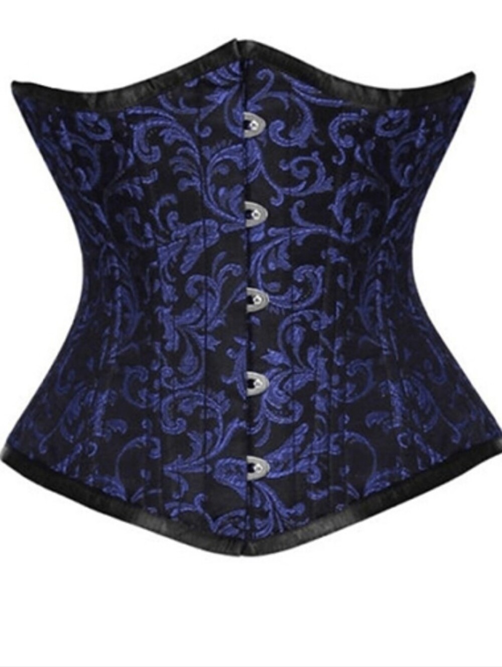 Authentic Steel Boned Blue Brocade Underbust Corset